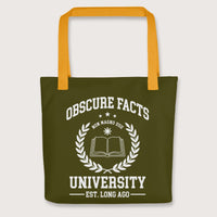 Yellow Obscure Facts University Bag - history buff gift by HistoHead
