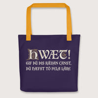 Yellow If You Can Read This You Have Too Much Education in Old English Bag - history buff gift by HistoHead