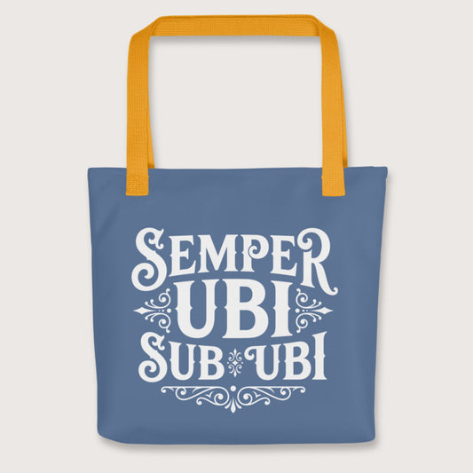 Yellow Latin Pun Semper Ubi Sub Ubi Bag - history buff gift by HistoHead