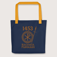 Yellow 1453 Empire of the Romans in Greek Bag - history buff gift by HistoHead