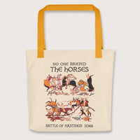 Yellow Bayeux Tapestry No One Briefed the Horses Bag - history buff gift by HistoHead