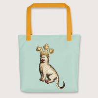 Yellow Medieval Cat King Bag - history buff gift by HistoHead