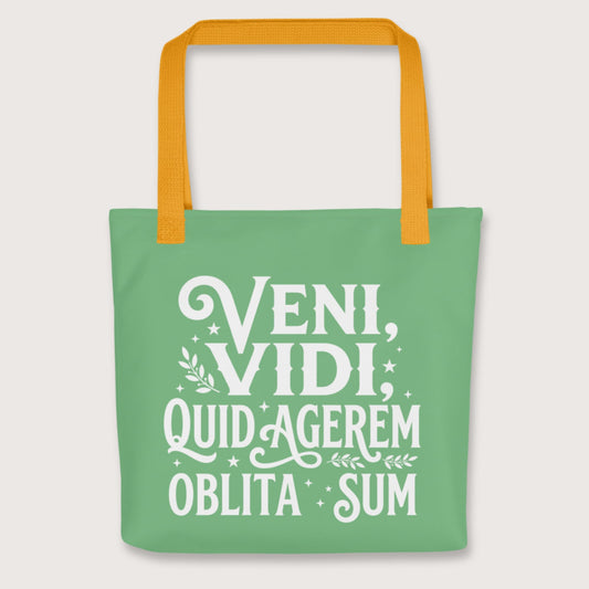 Yellow Latin I Came I Saw I Forgot I Was Doing (Feminine Version) Bag - history buff gift by HistoHead