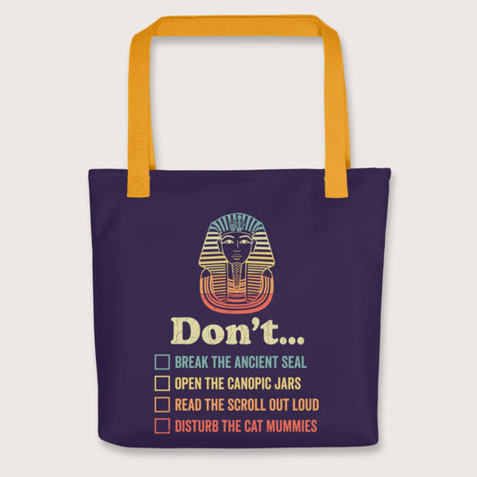 Yellow King Tutankhamun Advice Bag - history buff gift by HistoHead