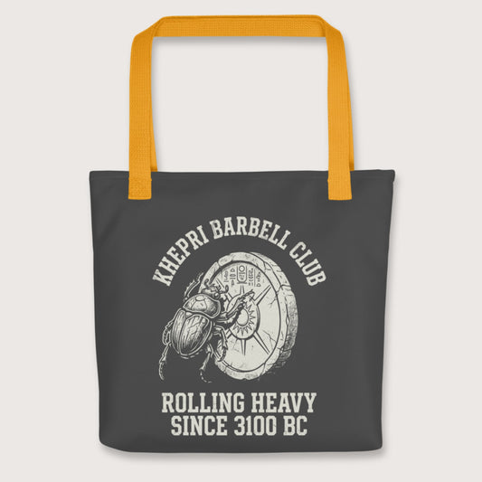 Yellow Khepri Barbell Club Bag - history buff gift by HistoHead