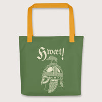 Yellow Hwæt Boar-Crested Helmet Bag - history buff gift by HistoHead