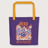 Yellow Nero Watch the World Burn Bag - history buff gift by HistoHead