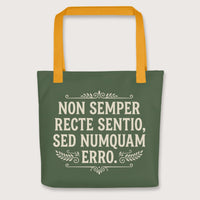 Yellow I'm Not Always Right But Never Wrong Latin Bag - history buff gift by HistoHead
