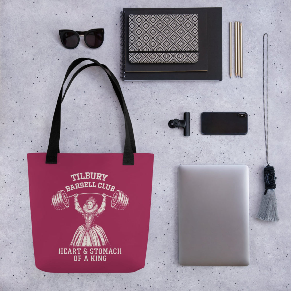 Elizabeth I Tilbury Barbell Club Bag - history buff gift by HistoHead