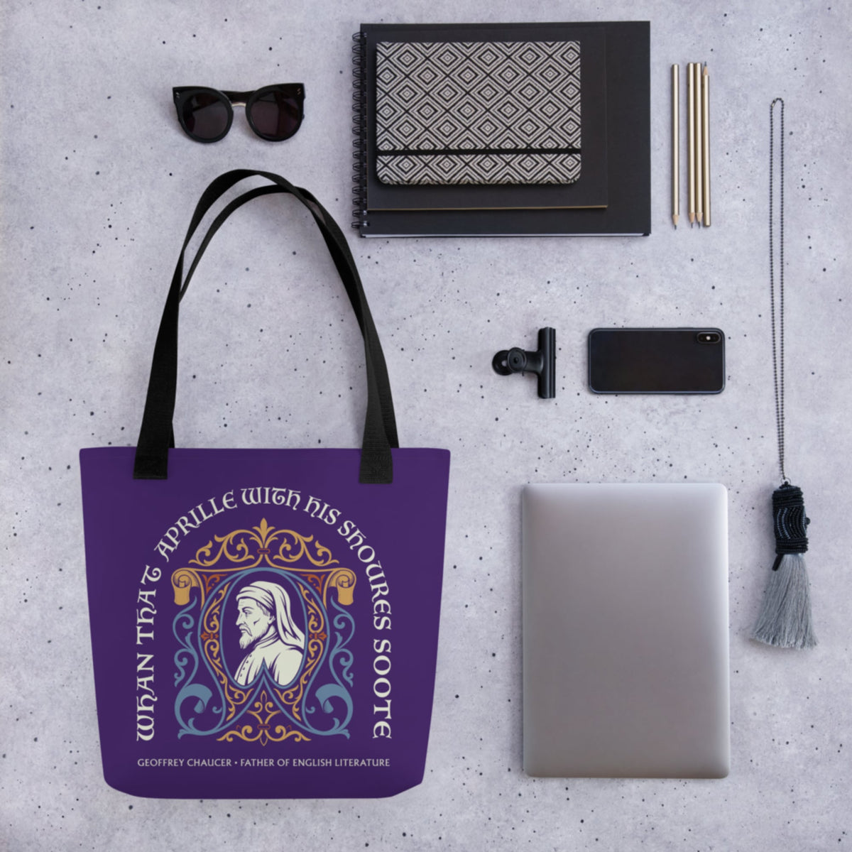 Geoffrey Chaucer Bag - history buff gift by HistoHead