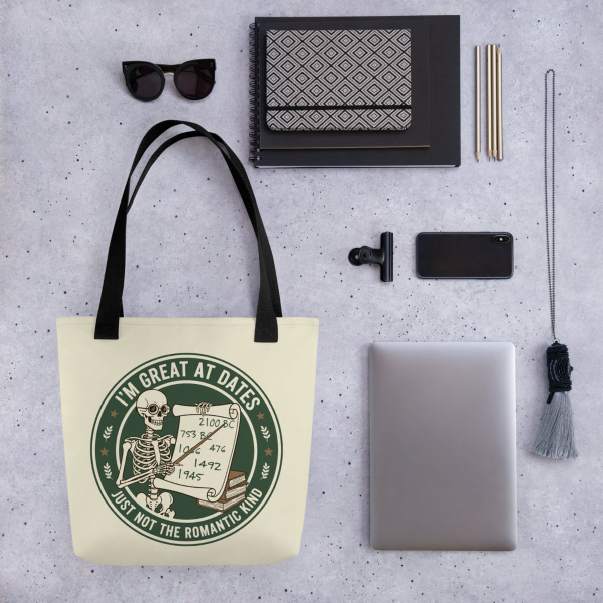 Great At Dates Bag - history buff gift by HistoHead