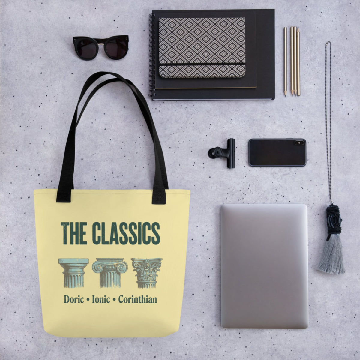 The Classics Doric Ionic Corinthian Bag - history buff gift by HistoHead
