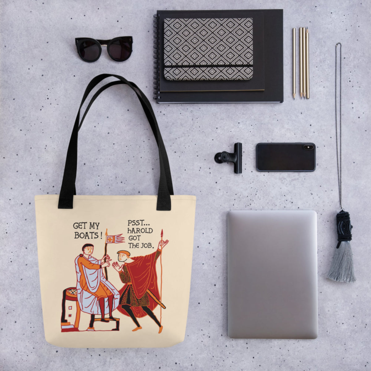 Bayeux Tapestry Harold Got the Job Bag - history buff gift by HistoHead