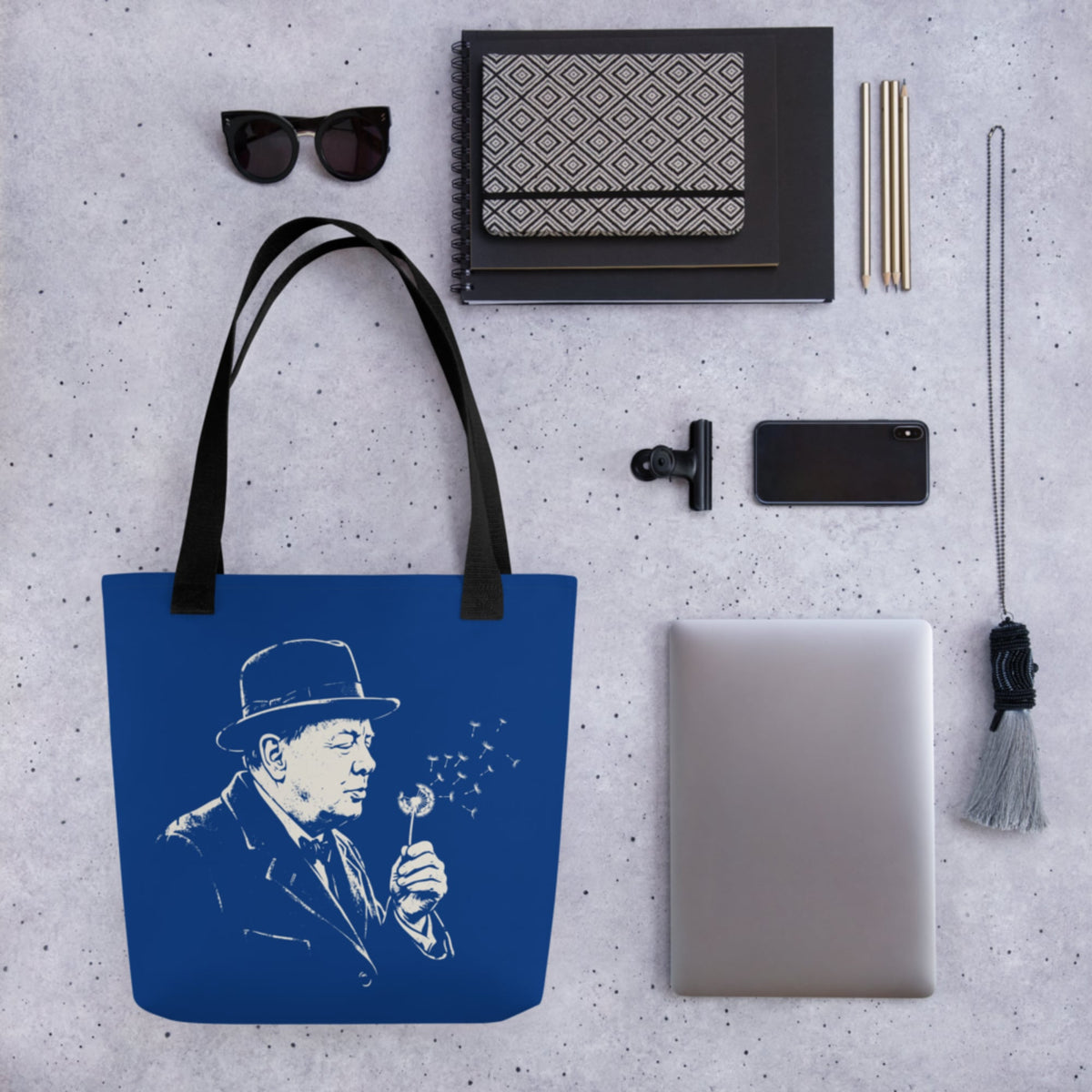 Winston Churchill Blowing Wishes Bag - history buff gift by HistoHead