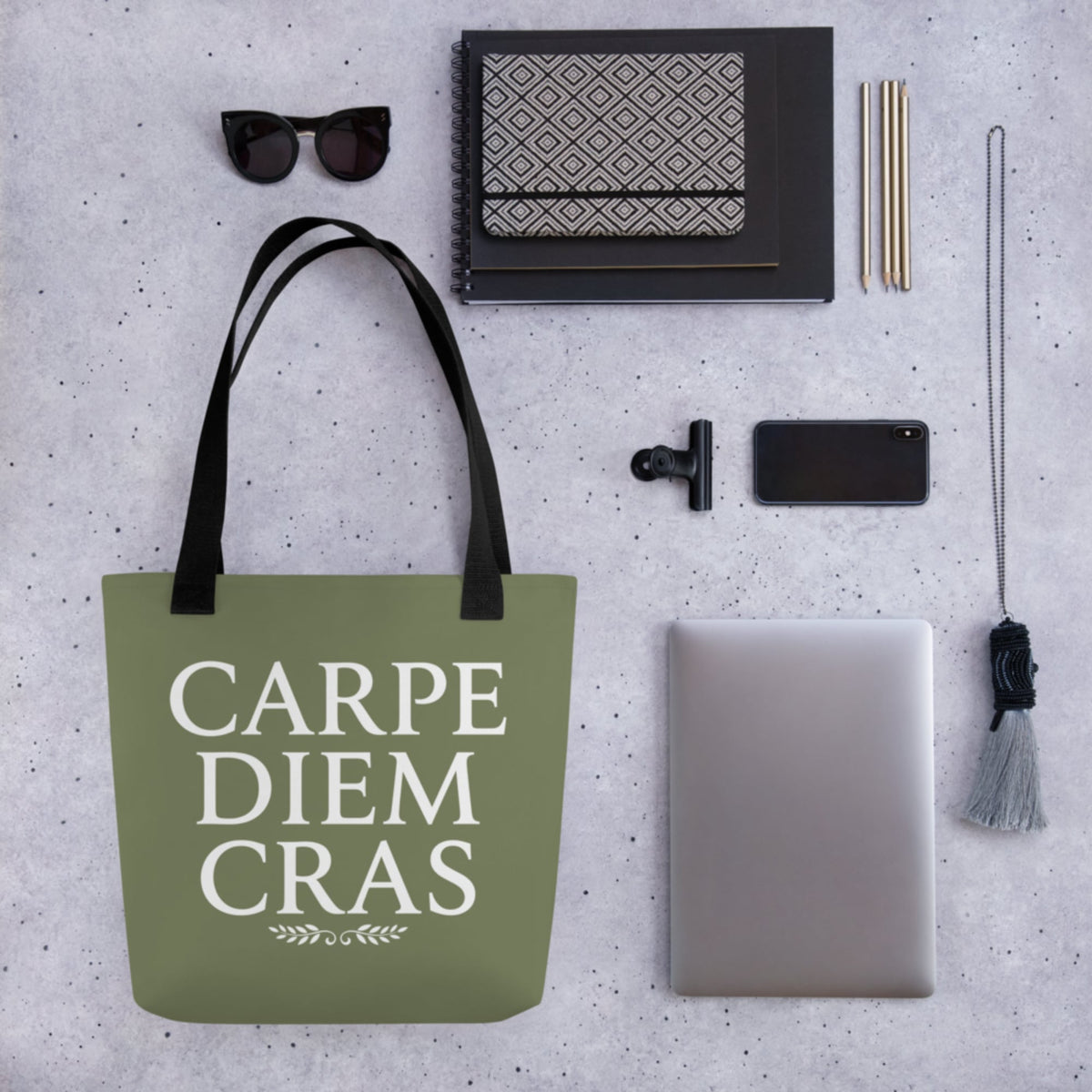 Seize the Day Tomorrow in Latin Bag - history buff gift by HistoHead