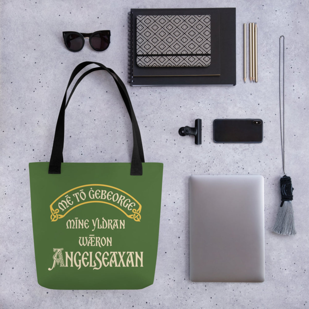 In My Defense My Ancestors Were Anglo-Saxons in Old English Bag - history buff gift by HistoHead