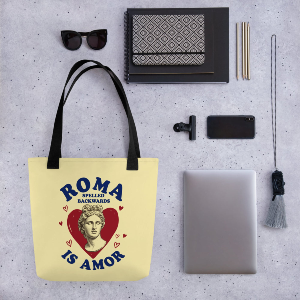 Roma Spelled Backwards Is Amor Bag - history buff gift by HistoHead