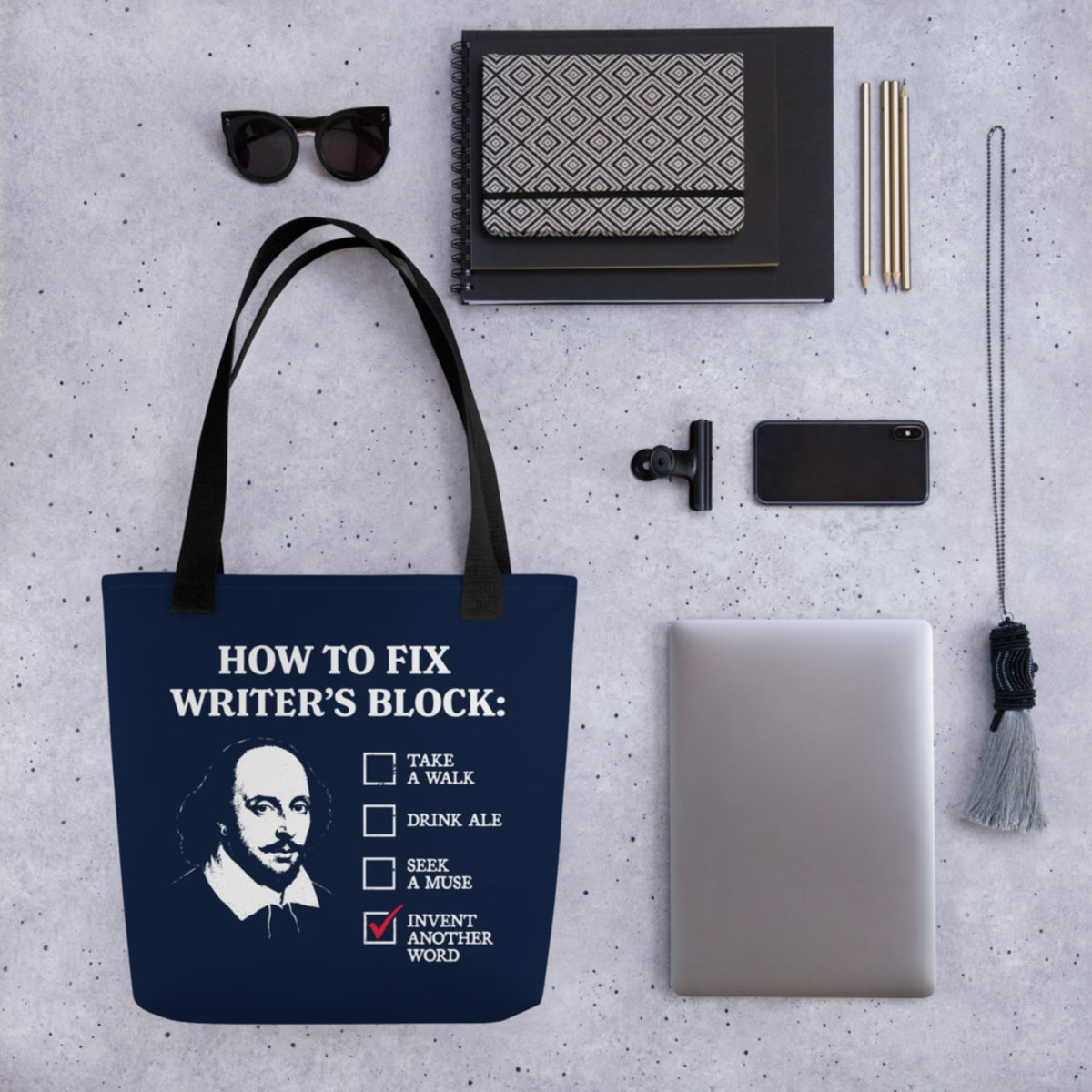 Shakespeare How to Fix Writer's Block Bag - history buff gift by HistoHead