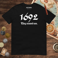 Black 1692 Witch Trials Tee - history buff gift by HistoHead