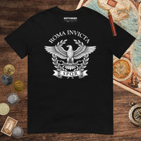 Black Roma Invicta Tee - history buff gift by HistoHead