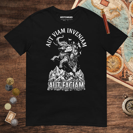Black Aut Viam Inveniam Hannibal Quote Tee - history buff gift by HistoHead