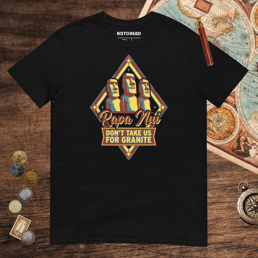 Black Rapa Nui Moai Tee - history buff gift by HistoHead