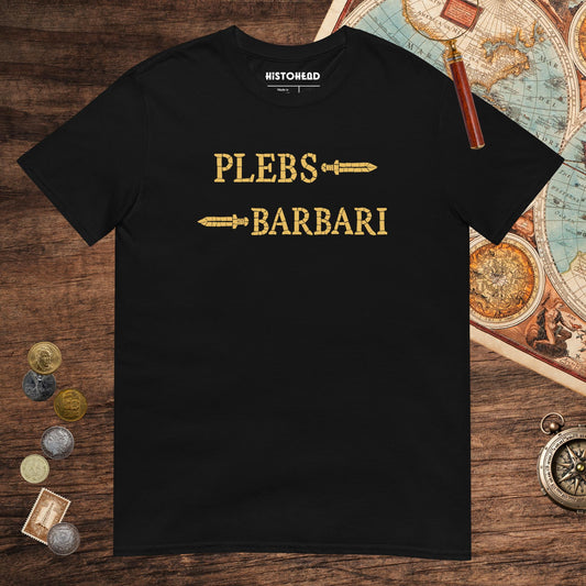 Black Mosaic Plebs or Barbari Tee - history buff gift by HistoHead