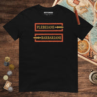 Black Mosaic Plebeians or Barbarians Tee - history buff gift by HistoHead