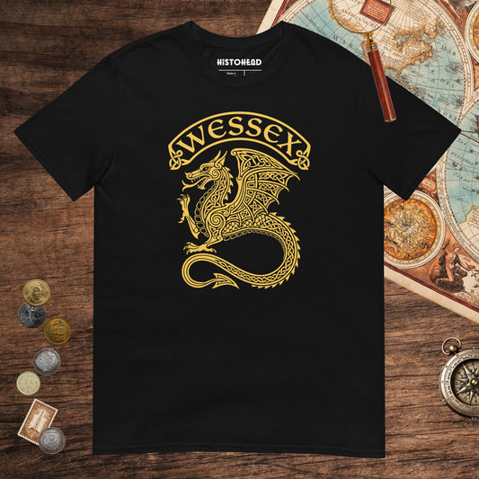 Black Wessex Dragon Tee - history buff gift by HistoHead