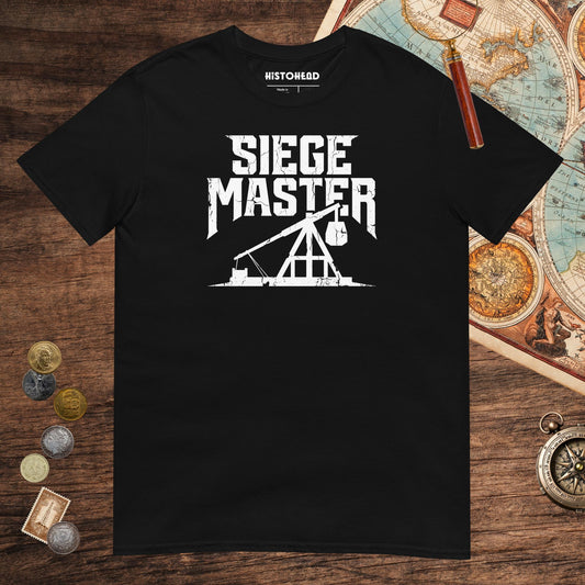Black Siege Master Trebuchet Tee - history buff gift by HistoHead