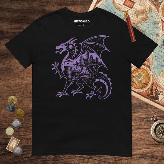 Black Whitby Wyrm Tee - history buff gift by HistoHead