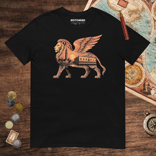 Black Winged Lion of the Lagoon Tee - history buff gift by HistoHead