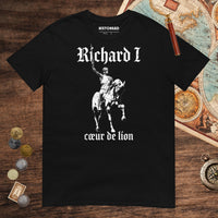 Black Richard I Coeur de Lion Tee - history buff gift by HistoHead