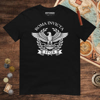 Black Roma Invicta Tee - history buff gift by HistoHead