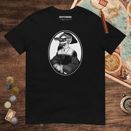 Black God Save the Queen Jane Seymour Tee - history buff gift by HistoHead