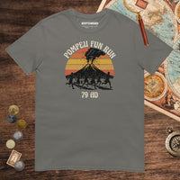 Charcoal Pompeii Fun Run Retro Tee - history buff gift by HistoHead