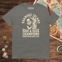 Charcoal Roanoke Island Hide & Seek Tee - history buff gift by HistoHead