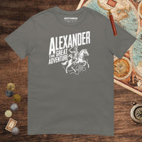 Charcoal Alexander the Great Adventure Tee - history buff gift by HistoHead