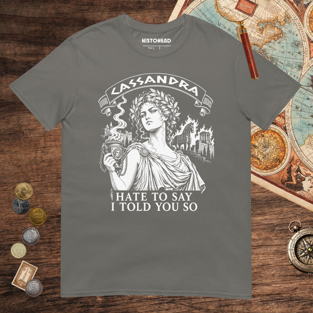 Charcoal Cassandra Hate to Say I Told You So Tee - history buff gift by HistoHead