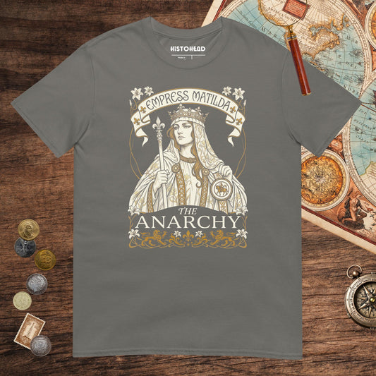Charcoal Empress Matilda The Anarchy Tee - history buff gift by HistoHead