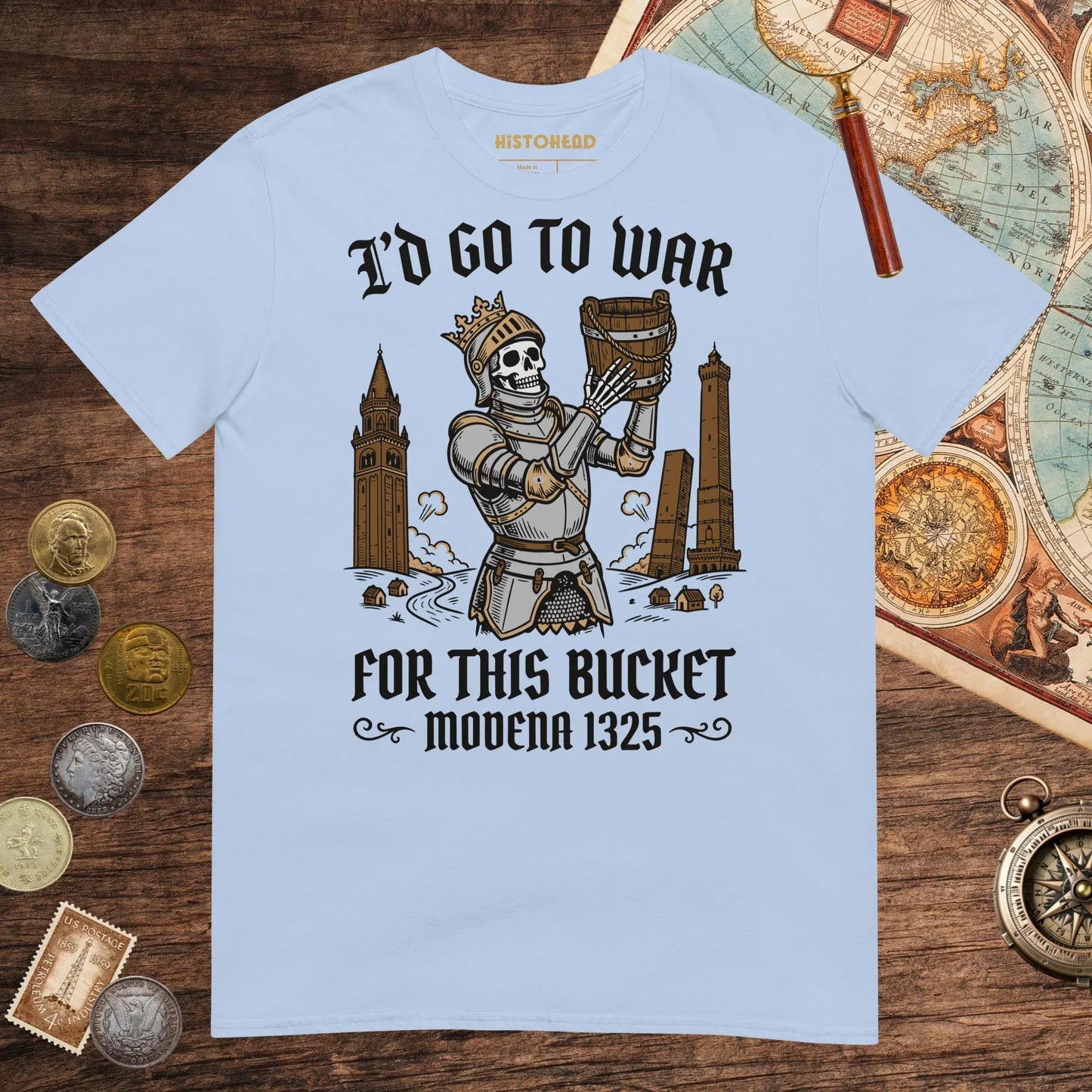Light Blue War of the Bucket Tee - history buff gift by HistoHead