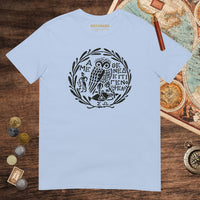 Light Blue Owl of Athena 2 Tee - history buff gift by HistoHead