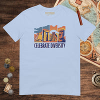 Light Blue Celebrate Diversity Stone Wonders Edition Tee - history buff gift by HistoHead