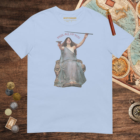 Light Blue Circe Pigs All of You Tee - history buff gift by HistoHead