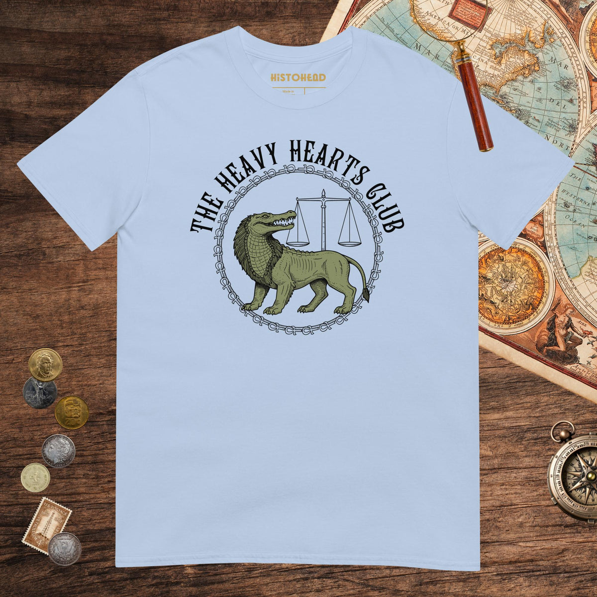 Light Blue The Heavy Hearts Club Tee - history buff gift by HistoHead