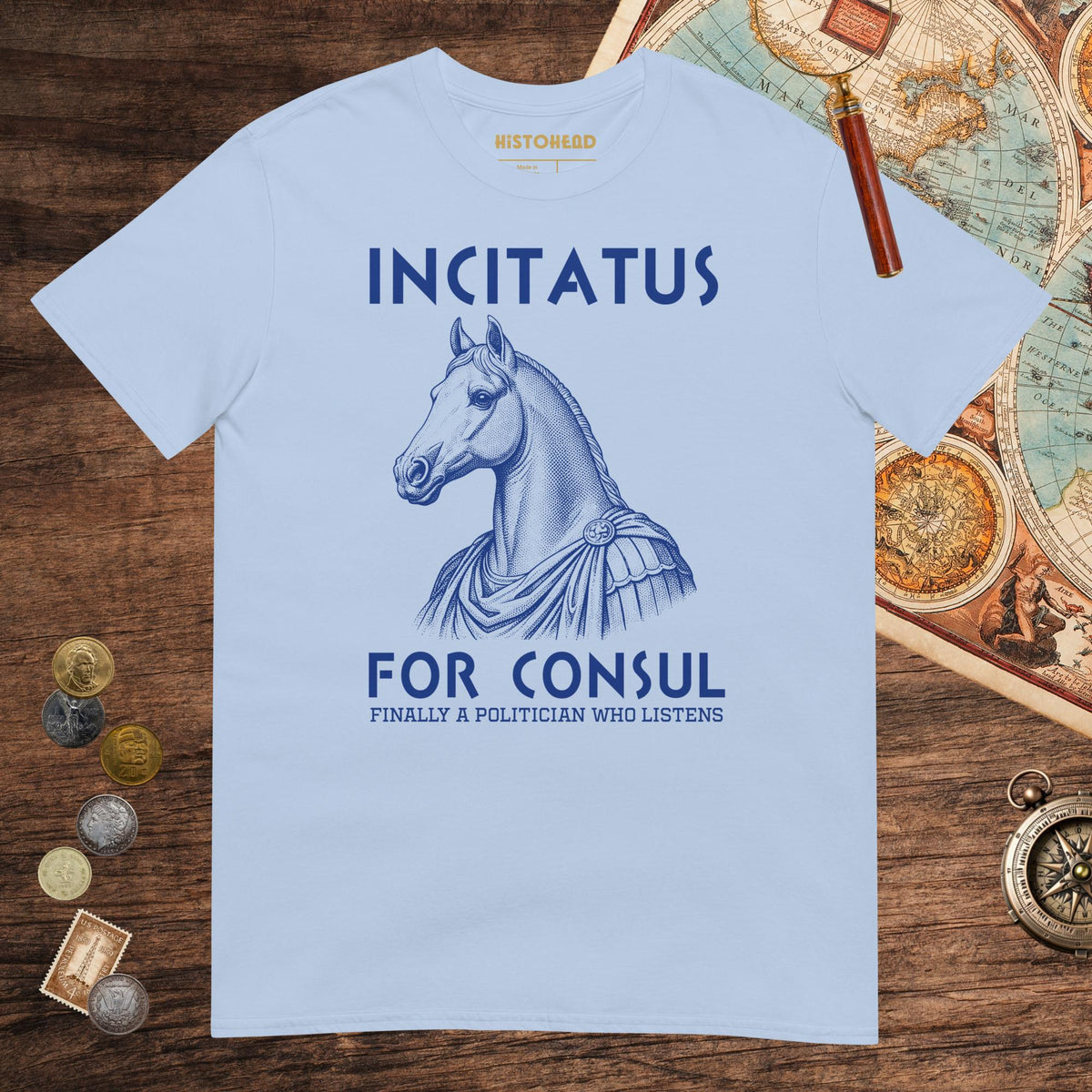 Light Blue Incitatus For Consul Tee - history buff gift by HistoHead
