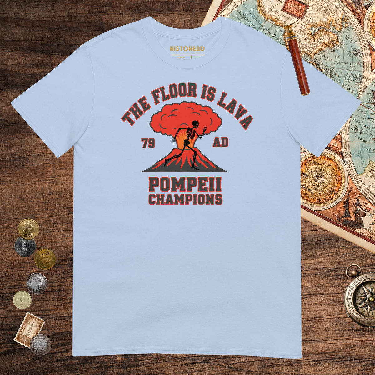 Light Blue Pompeii Champions Tee - history buff gift by HistoHead