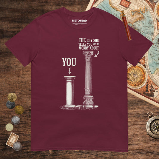 Maroon Doric or Corinthian Tee - history buff gift by HistoHead