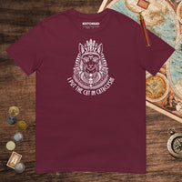 Maroon Bastet I Put the Cat in Cataclysm Tee - history buff gift by HistoHead