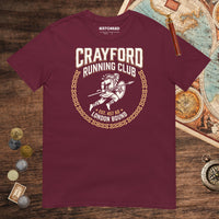 Maroon Crayford Running Club Tee - history buff gift by HistoHead